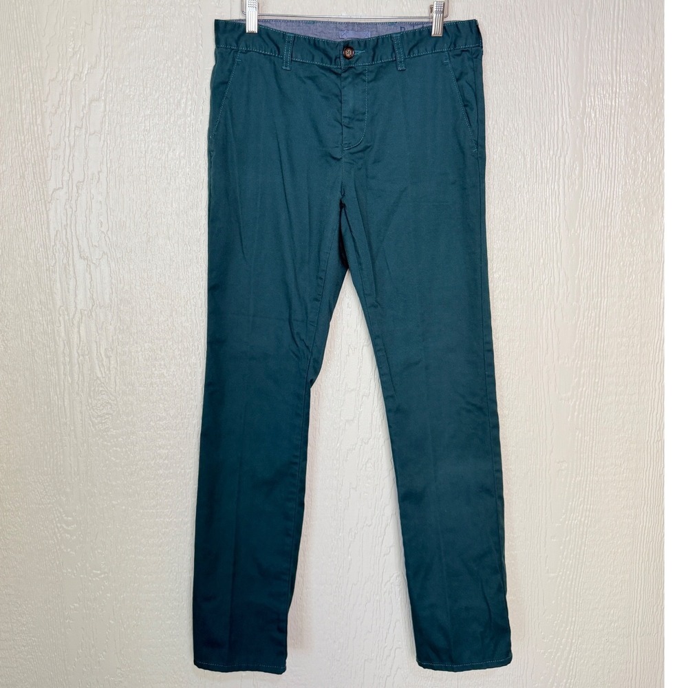 Bullhead Dillon Skinny Chino Pants Mens 29x30 Teal Green Cotton Blend Trousers